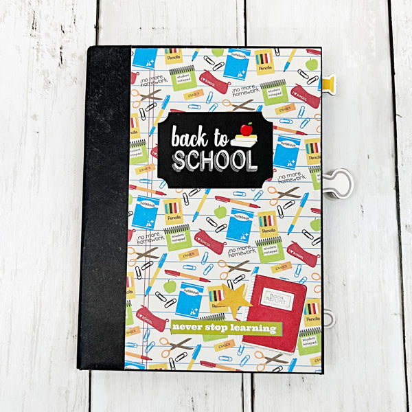 Premade School Life 5x7 Inch Scrapbook Album - Ready for Photos
