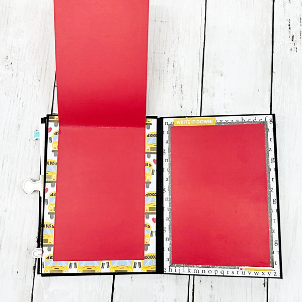 Premade School Life 5x7 Inch Scrapbook Album - Ready for Photos