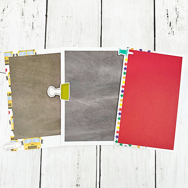 Premade School Life 5x7 Inch Scrapbook Album - Ready for Photos