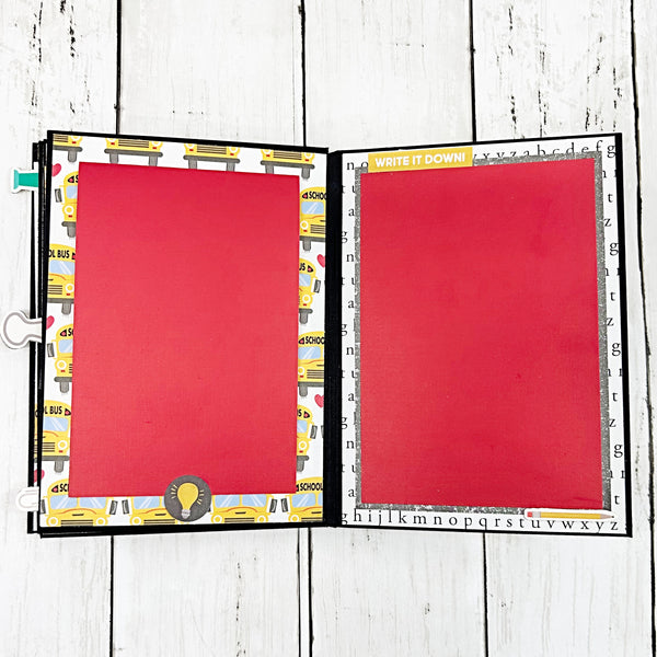 Premade School Life 5x7 Inch Scrapbook Album - Ready for Photos
