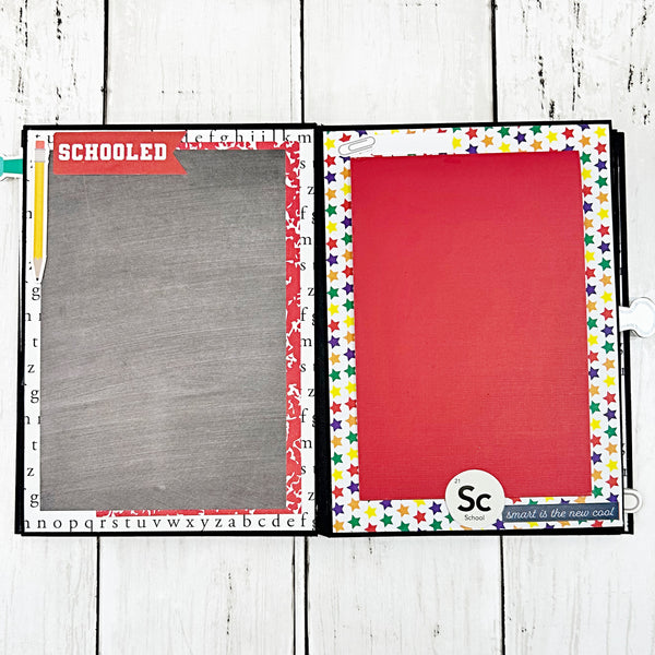 Premade School Life 5x7 Inch Scrapbook Album - Ready for Photos