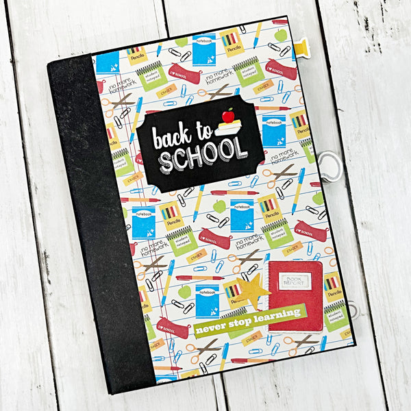 Premade School Life 5x7 Inch Scrapbook Album - Ready for Photos