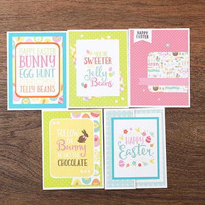 Cute Easter Card Set of 5, Handmade Greeting Card Assortment