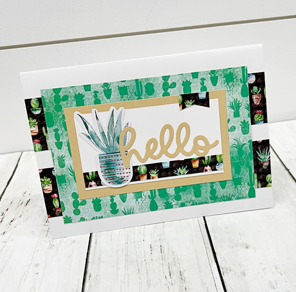 Hello Note Card Set of 4, Handmade Greetings