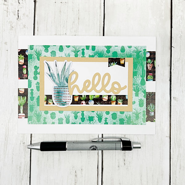 Hello Note Card Set of 4, Handmade Greetings