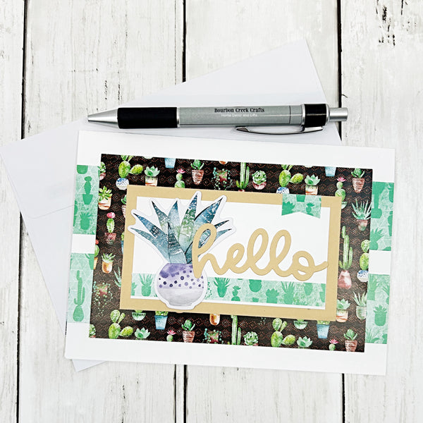 Hello Note Card Set of 4, Handmade Greetings