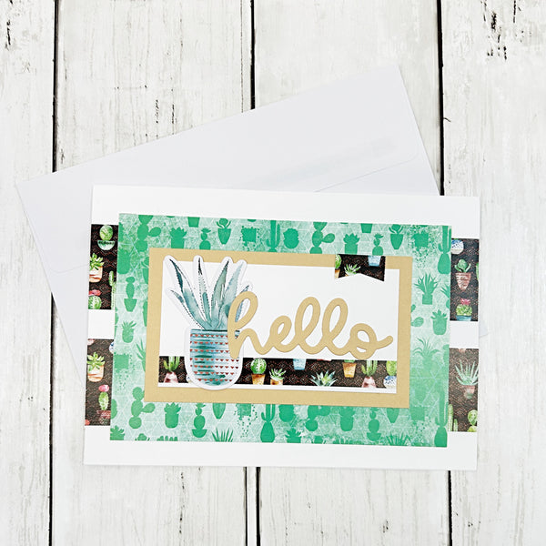 Hello Note Card Set of 4, Handmade Greetings