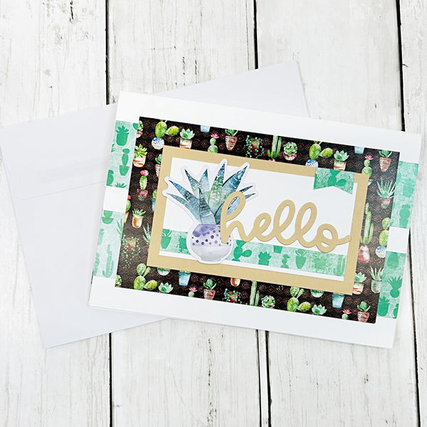 Hello Note Card Set of 4, Handmade Greetings
