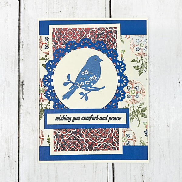 Wishing You Comfort and Peace Sympathy Card, Handmade Condolences Card
