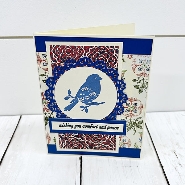 Wishing You Comfort and Peace Sympathy Card, Handmade Condolences Card