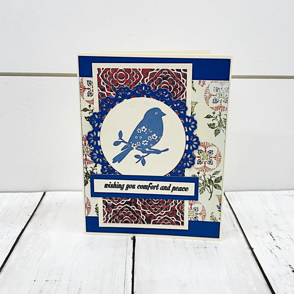 Wishing You Comfort and Peace Sympathy Card, Handmade Condolences Card