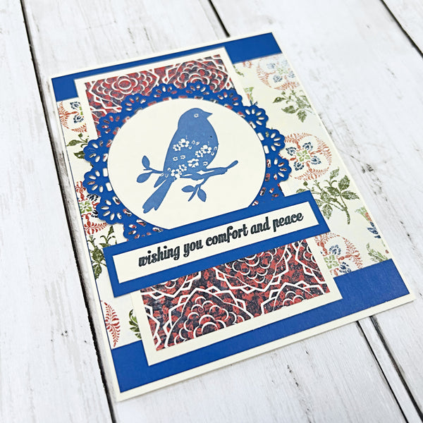 Wishing You Comfort and Peace Sympathy Card, Handmade Condolences Card