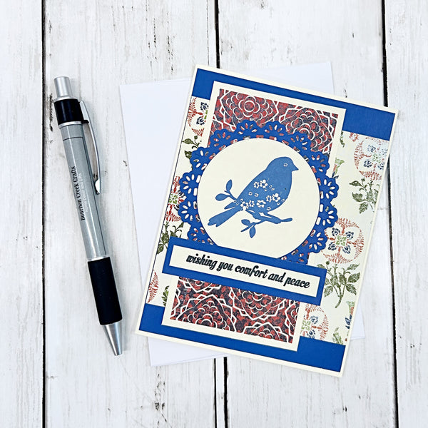Wishing You Comfort and Peace Sympathy Card, Handmade Condolences Card