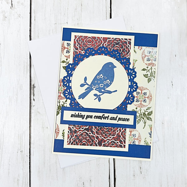 Wishing You Comfort and Peace Sympathy Card, Handmade Condolences Card