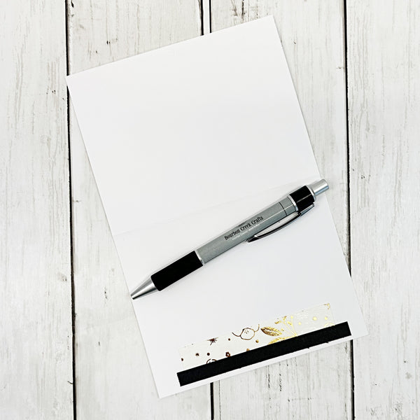 Elegant Gold Hello Note Card Set of 4, Handmade Greetings
