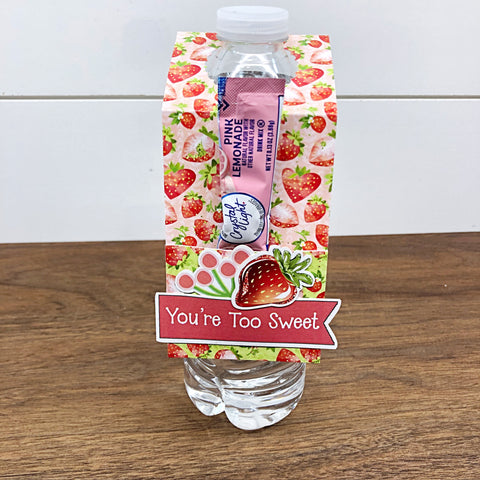 Assorted Fruit Themed Water Bottle Drink Tags With Pocket for Powdered Drink Mix, Teacher Gift Idea, Party Favor