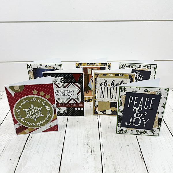 Christmas Card Set of 7, Handmade Christian Holiday Cards