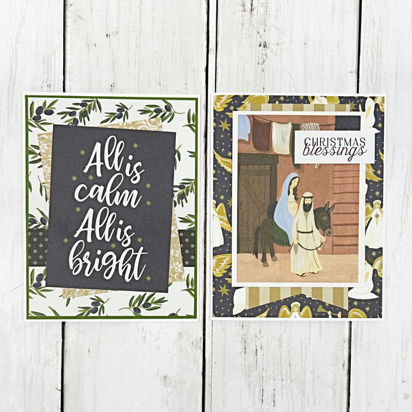 Christmas Card Set of 7, Handmade Christian Holiday Cards