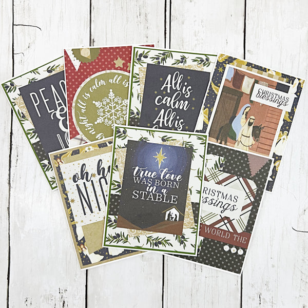 Christmas Card Set of 7, Handmade Christian Holiday Cards