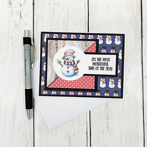 Cute Snowman Holiday Cards, Set of 6 Handmade Greetings