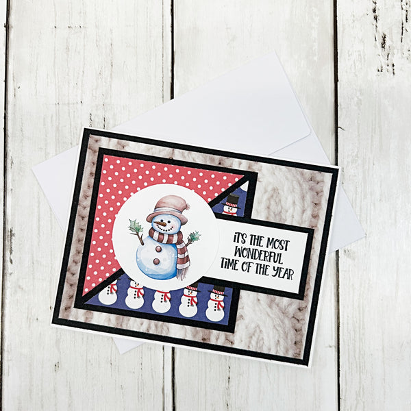 Cute Snowman Holiday Cards, Set of 6 Handmade Greetings