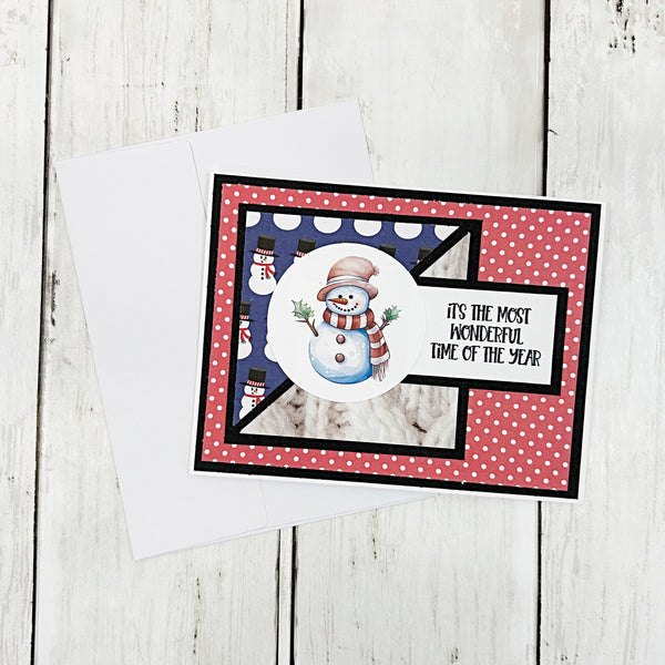 Cute Snowman Holiday Cards, Set of 6 Handmade Greetings