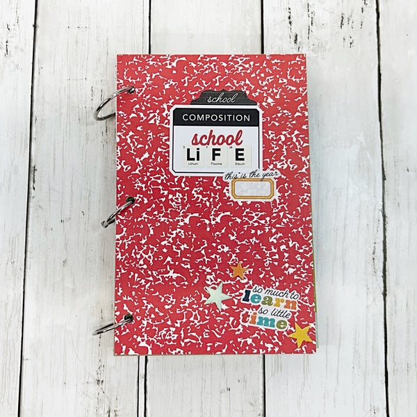 Premade School Life 6x8 Scrapbook Album, Handmade Photo Memory Book