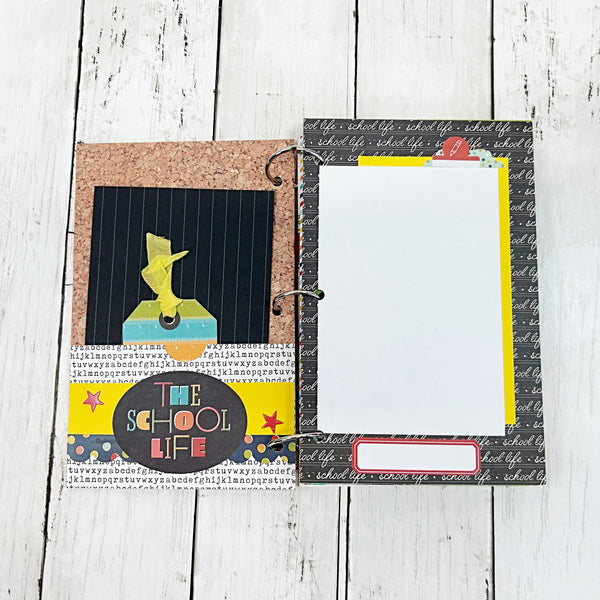 Premade School Life 6x8 Scrapbook Album, Handmade Photo Memory Book