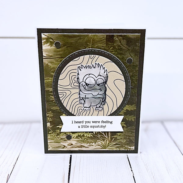 Get Well Soon Handmade Card, I Heard You Were Feeling Squatchy