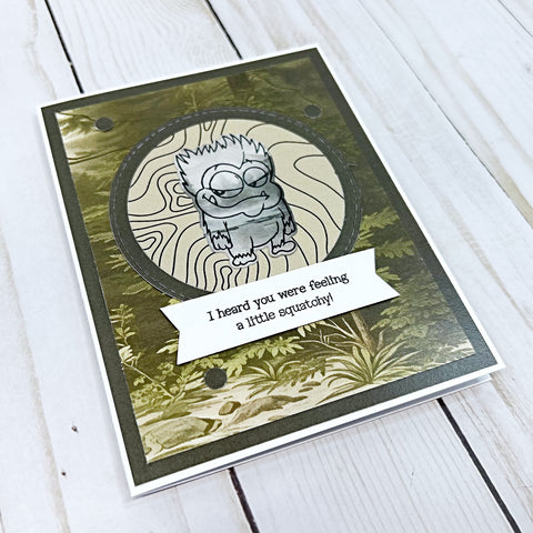 Get Well Soon Handmade Card, I Heard You Were Feeling Squatchy