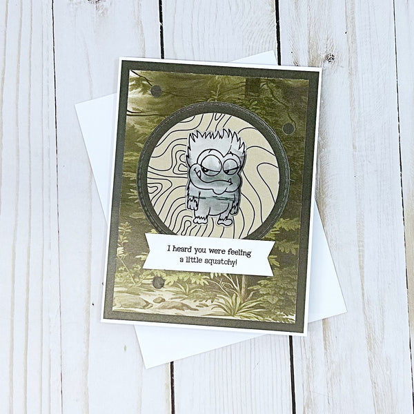 Get Well Soon Handmade Card, I Heard You Were Feeling Squatchy