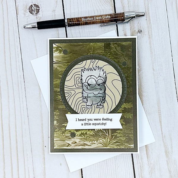 Get Well Soon Handmade Card, I Heard You Were Feeling Squatchy