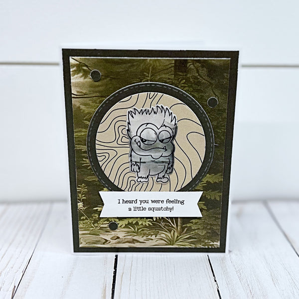 Get Well Soon Handmade Card, I Heard You Were Feeling Squatchy
