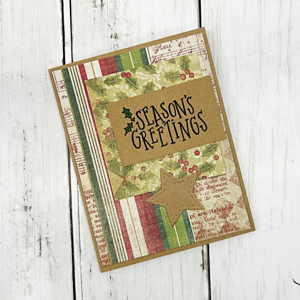 Vintage Christmas Card DIY Kit, Set of 6 Beginner Cardmaking Kit, Make Your Own Greeting Cards,