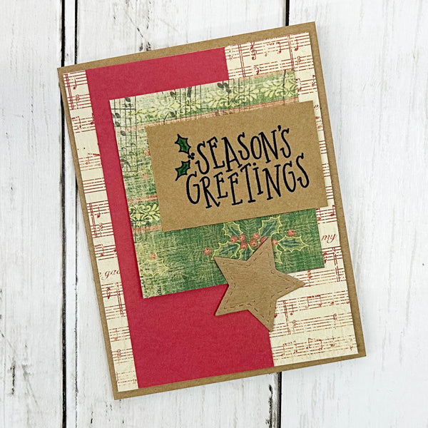 Vintage Christmas Card DIY Kit, Set of 6 Beginner Cardmaking Kit, Make Your Own Greeting Cards,