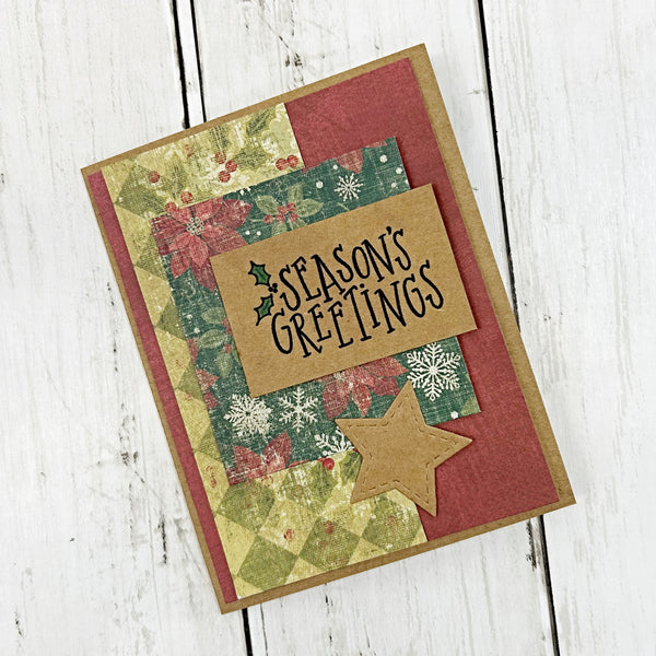 Vintage Christmas Card DIY Kit, Set of 6 Beginner Cardmaking Kit, Make Your Own Greeting Cards,