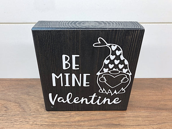 Valentine's and St. Patrick's Day Reversible Gnome Block Sign, Be Mine and One Lucky Gnome Wooden Farmhouse Decor