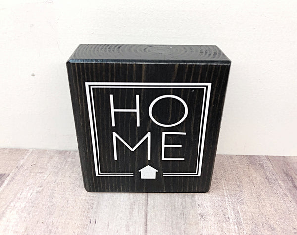 Home Mini Block, 3 Inch Block Sign for Tiered Tray or Shelf Decor