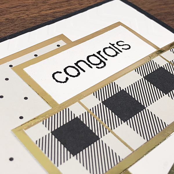 Elegant Graduation Card, Black Cream and Gold Handmade Card for Graduate