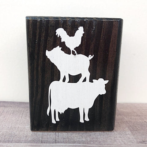 Mini Shelf Sign - Farm Animals - Farmhouse Style Tiered Tray Filler