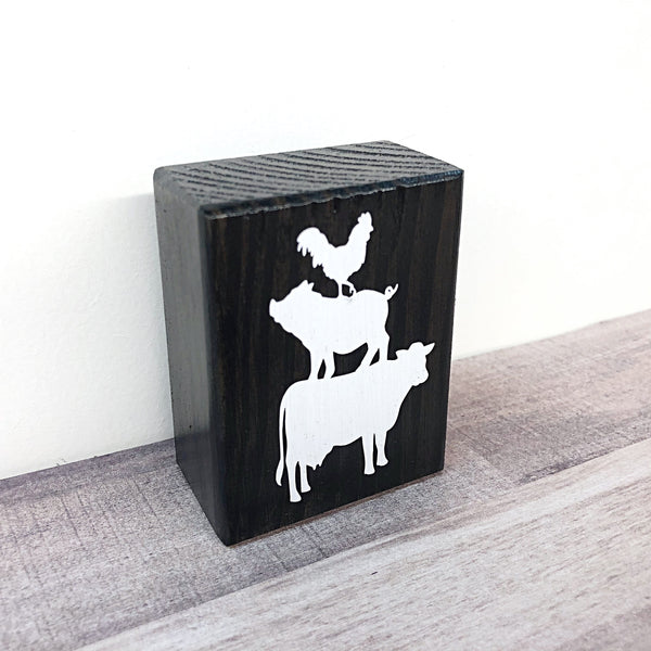 Mini Shelf Sign - Farm Animals - Farmhouse Style Tiered Tray Filler