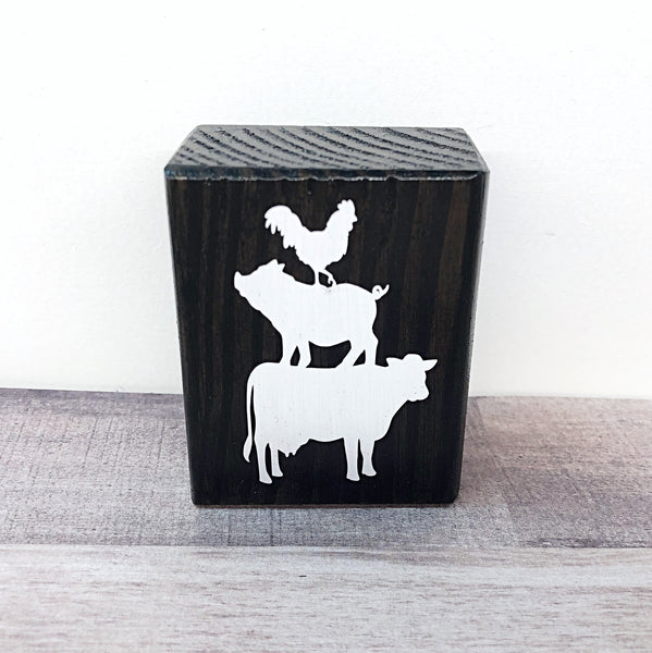 Mini Shelf Sign - Farm Animals - Farmhouse Style Tiered Tray Filler