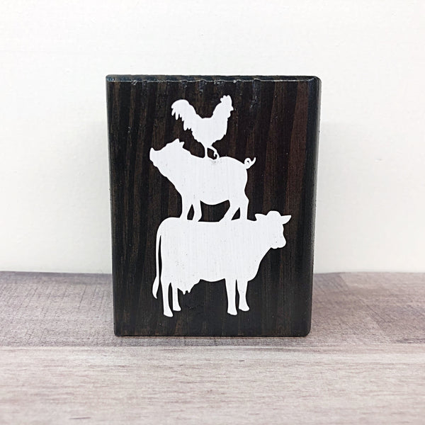 Mini Shelf Sign - Farm Animals - Farmhouse Style Tiered Tray Filler