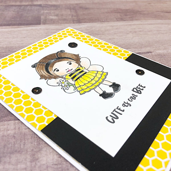 Cute As Can Bee Handmade Greeting Card, Blank Thinking of You Card