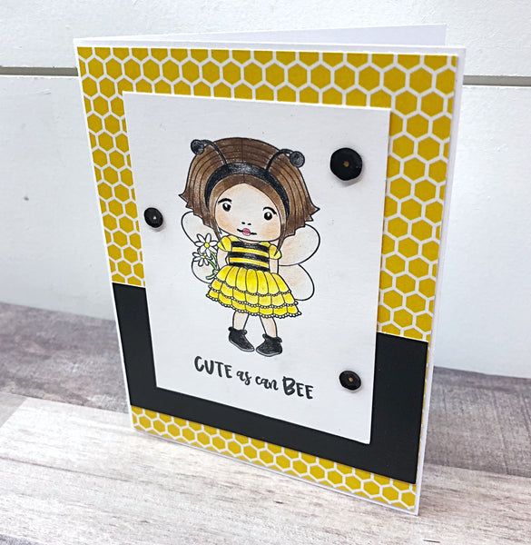 Cute As Can Bee Handmade Greeting Card, Blank Thinking of You Card