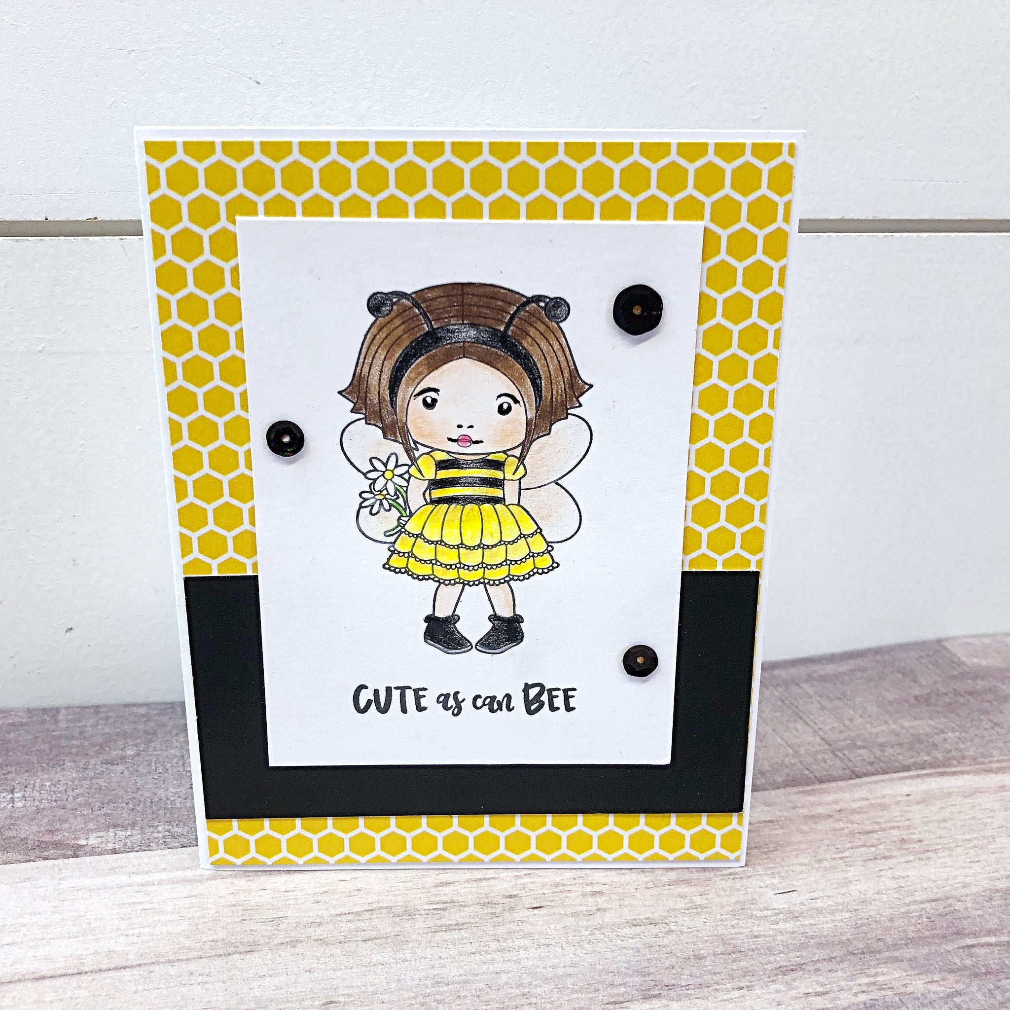 Cute As Can Bee Handmade Greeting Card, Blank Thinking of You Card