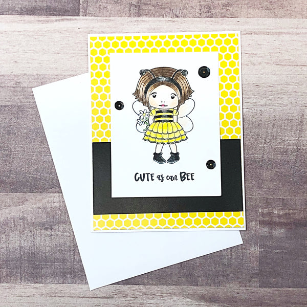 Cute As Can Bee Handmade Greeting Card, Blank Thinking of You Card