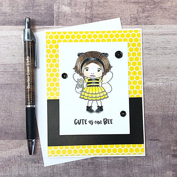 Cute As Can Bee Handmade Greeting Card, Blank Thinking of You Card