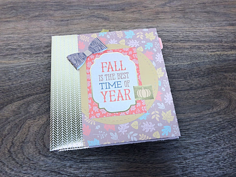 Premade Fall Scrapbook Photo Album,  6x6 Inch Handmade Autumn Themed Scrapbook Ready for Photos