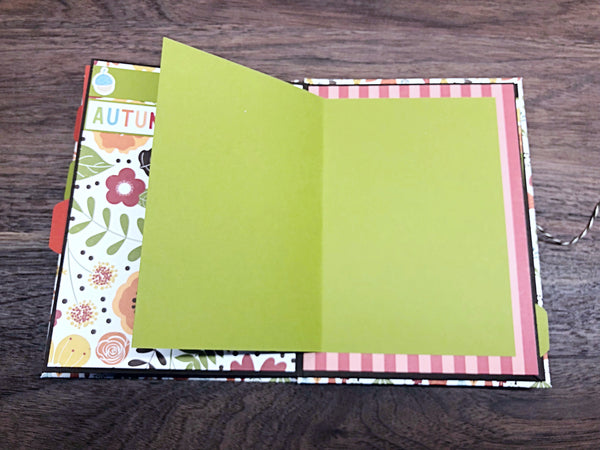 Premade Fall Scrapbook Photo Album,  Handmade Autumn Themed Scrapbook Ready for Photos